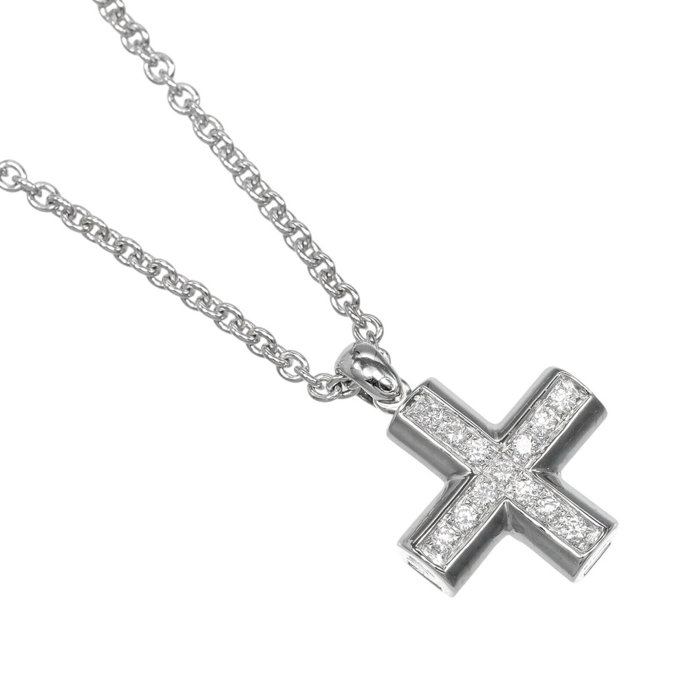 Bvlgari Greek Cross 18K White Gold with Diamonds